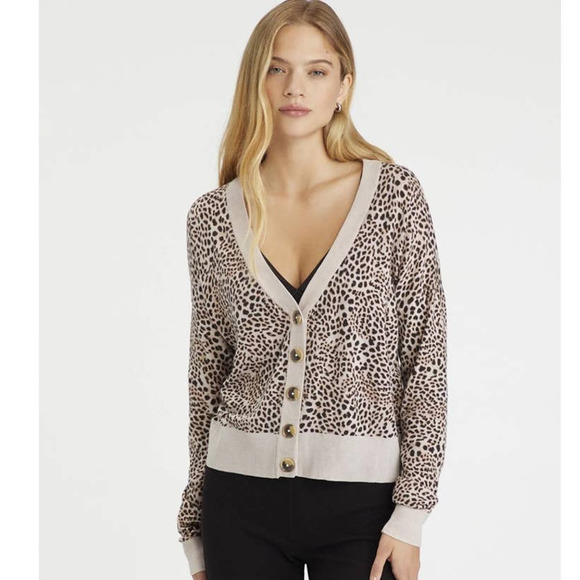 Sanctuary Sweaters - Sanctuary Let's Hang Leopard Button Front Cardigan Small